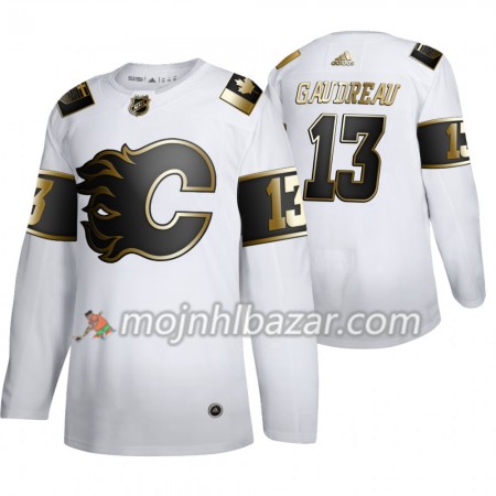 Dresovi Calgary Flames Johnny Gaudreau 13 Adidas 2019-2020 Golden Edition Bijela Authentic - Muške